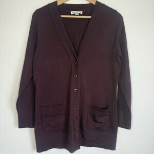 PENDLETON Womens Medium Longline Cardigan Sweater Plum Button Front Academia
